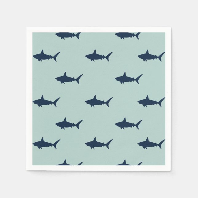 Serviette En Papier Fête d'anniversaire requin (Devant)