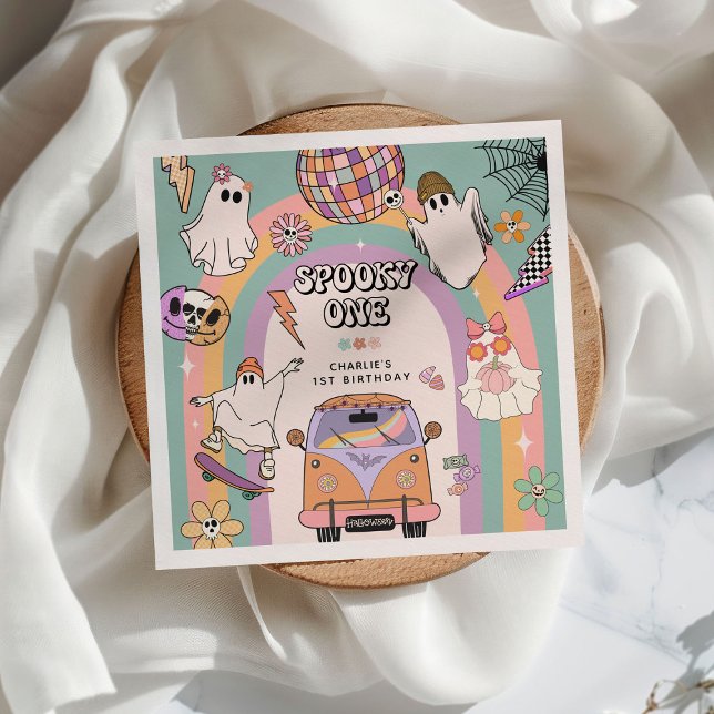 Serviette En Papier Fête d'anniversaire rétro Spooky One 1st (Créateur téléchargé)