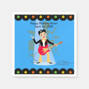 Serviette En Papier Fête d'anniversaire Rock Star Boy