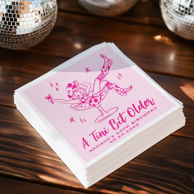 Serviette En Papier Fête d'anniversaire rose chaud un peu plus âgée fa (Créateur téléchargé)