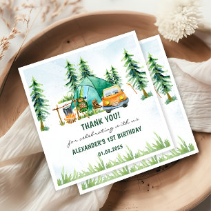 Serviette En Papier Fête d'anniversaire rustique de Camping Mountain