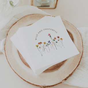 Serviette En Papier Fête d'anniversaire sauvage et merveilleuse aux fl