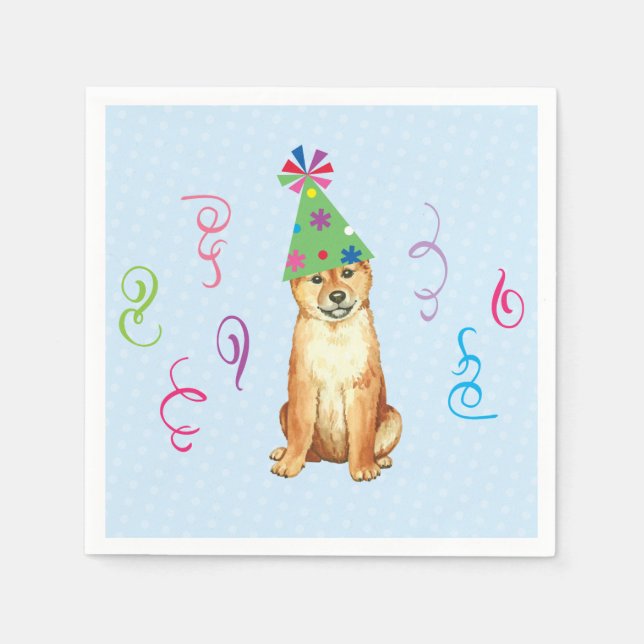 Serviette En Papier Fête d'anniversaire Shiba Inu (Devant)