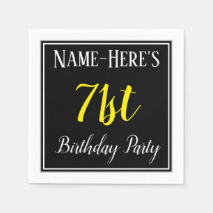 Serviette En Papier Fête d'anniversaire simple, 71e anniversaire avec