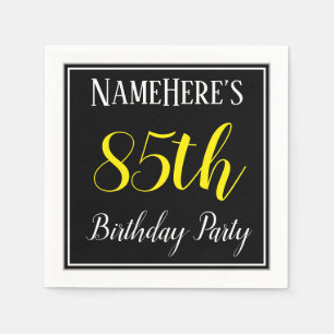Serviette En Papier Fête d'anniversaire simple et 85th avec le nom