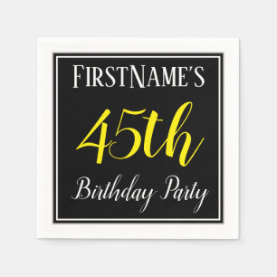 Serviette En Papier Fête d'anniversaire simple et quarante-cinquième