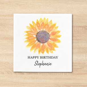 Serviette En Papier Fête d'anniversaire sous le signe du Tournesol