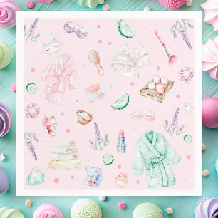 Serviette En Papier Fête d'anniversaire spa rose