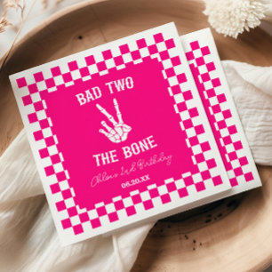 Serviette En Papier Fête d'anniversaire squelette rose mauvais jusqu'à