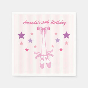 Serviette En Papier Fête d'anniversaire sur le thème de Ballerine Rose