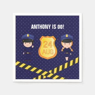 Serviette En Papier Fête d'anniversaire sur le thème de la police pers