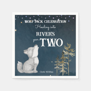Serviette En Papier Fête d'anniversaire sur le thème du petit loup imp