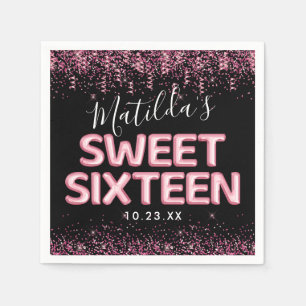 Serviette En Papier Fête d'anniversaire Sweet Sixteen 16 ans