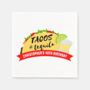 Serviette En Papier Fête d'anniversaire Tacos et Tequila