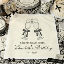 Fête d'anniversaire vintage champagne noir et blan