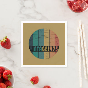 Serviette En Papier fête d'anniversaire vintage né en 1975