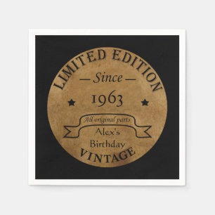 Serviette En Papier Fête d'anniversaire vintage personnalisée