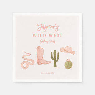 Serviette En Papier Fête d'anniversaire Wild West Cowgirl