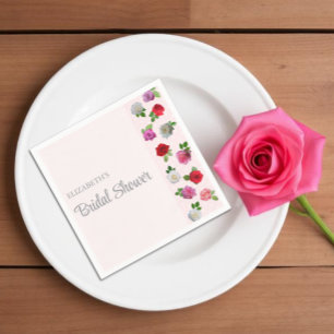 Serviette En Papier Fête dans le jardin de roses pour la mariée