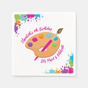 Serviette En Papier Fête d'art artisanat peinture fille fête d'anniver