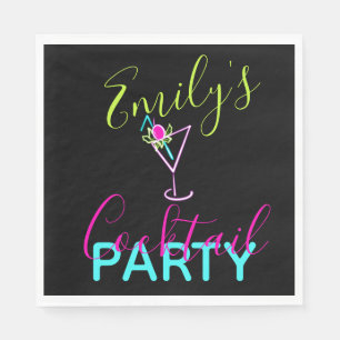 Serviette En Papier Fête d'art moderne au Neon Cocktail