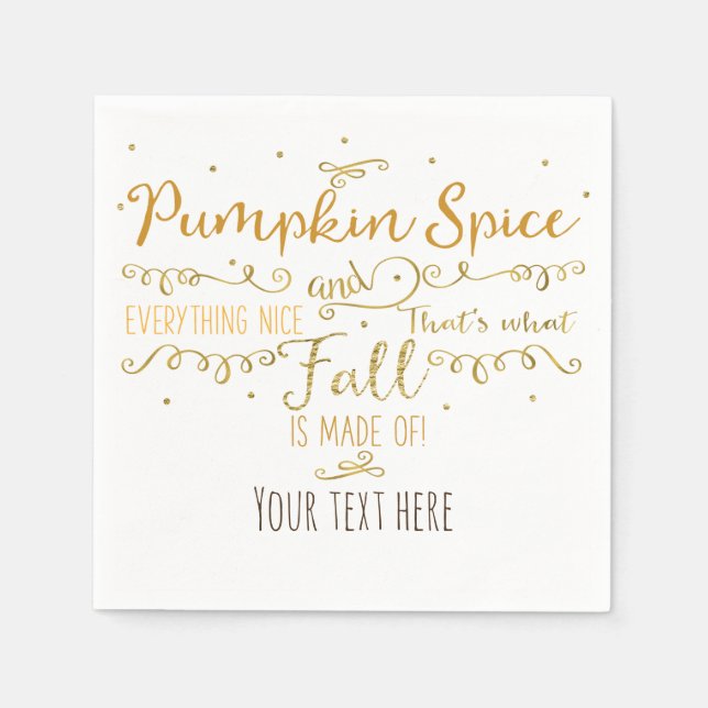Serviette En Papier Fête d'automne Pumpkin Spice & Everything Nice (Devant)