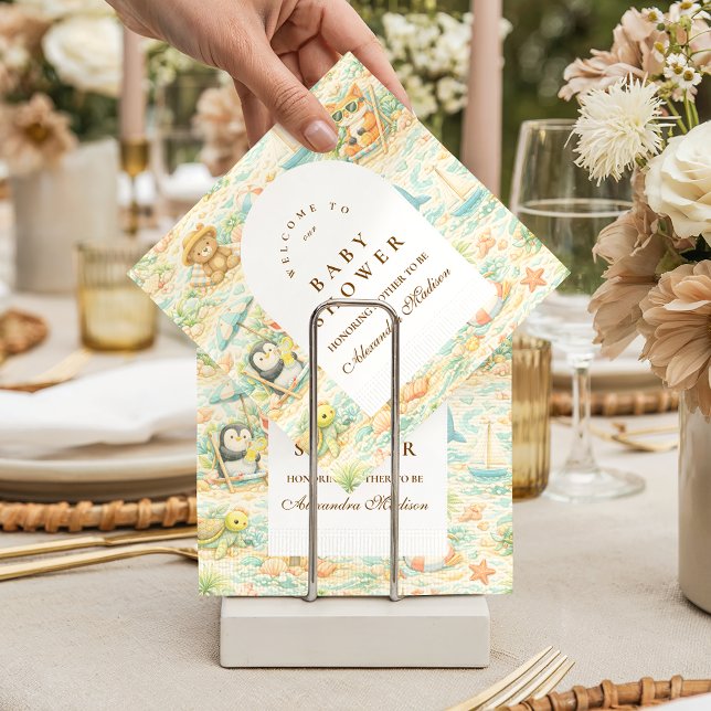 Serviette En Papier Fête de Baby Shower avec des Animaux Tropicaux Mig (Créateur téléchargé)