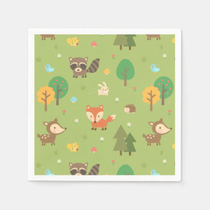 Serviette En Papier Fête de Baby Shower avec un joli motif d'animaux d