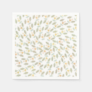 Serviette En Papier Fête de Baby Shower Botanique Tropicale en Forêt