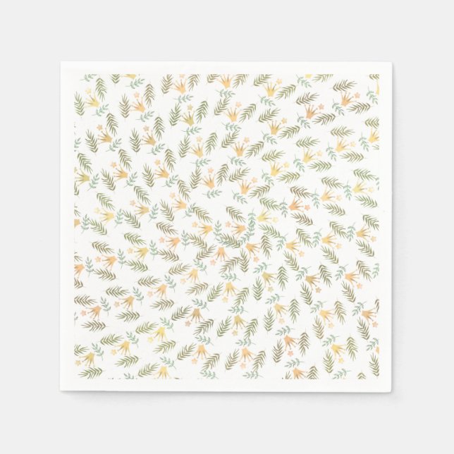 Serviette En Papier Fête de Baby Shower Botanique Tropicale en Forêt (Devant)