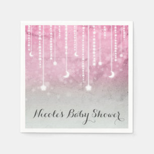 Serviette En Papier Fête de Baby Shower Céleste Lune & Etoiles