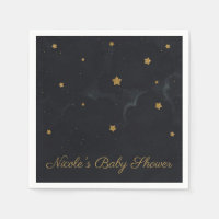 Fête de Baby Shower Ciel de Nuit Sombre Étoiles No