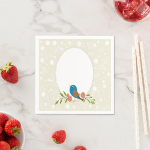 Serviette En Papier Fête de Baby Shower "Douce Oiseau de Printemps"