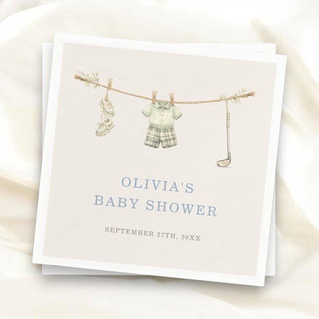 Serviette En Papier Fête de Baby Shower Linge de Golf (Créateur téléchargé)