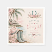 Fête de bachelorette cowgirl côtière à l'aquarelle