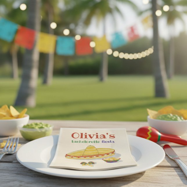 Serviette En Papier Fête de Bachelorette de Fiesta mexicaine personnal (Créateur téléchargé)