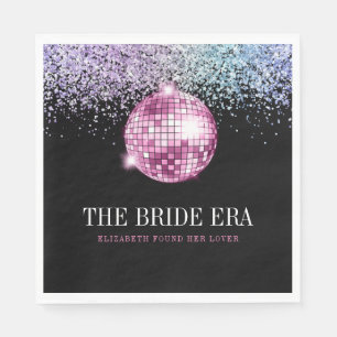 Serviette En Papier Fête de Bachelorette de la Mariée Disco Pailletée 