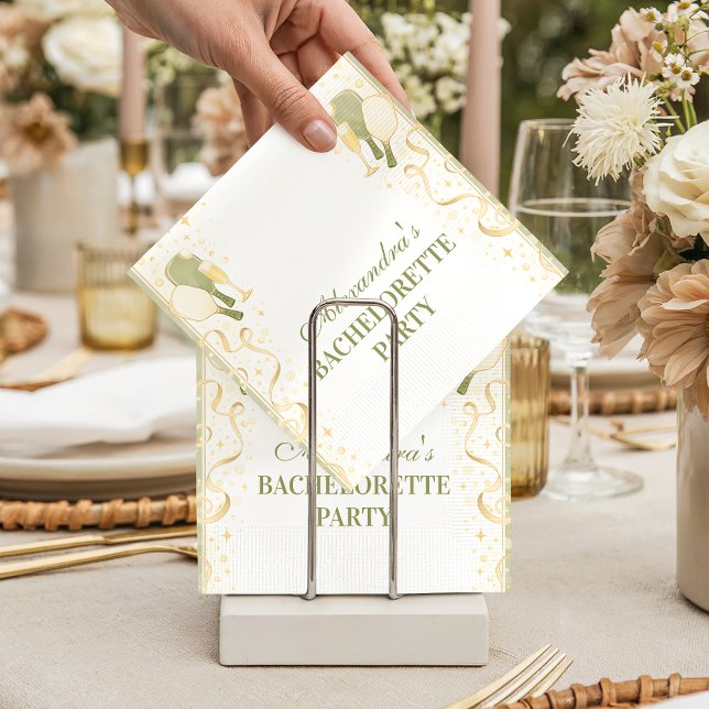 Serviette En Papier Fête de Bachelorette de Pickleball Courtside Prépa (Créateur téléchargé)