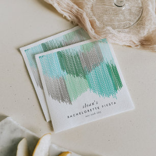 Serviette En Papier Fête de Bachelorette Moderne Frange Verte