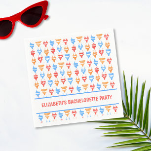 Serviette En Papier Fête de Bachelorette Personnalisée au Piscine en B