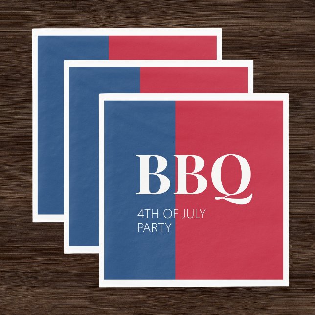 Serviette En Papier Fête de barbecue du 4 juillet (Créateur téléchargé)