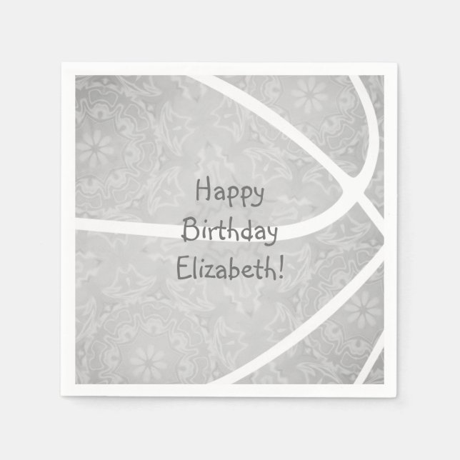 Serviette En Papier fête de basket-ball des filles gris clair (Devant)