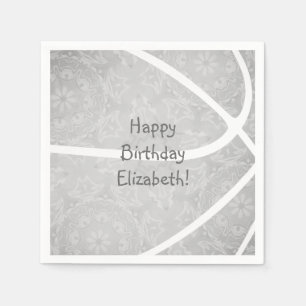 Serviette En Papier fête de basketball pour filles en gris clair
