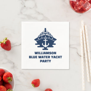 Serviette En Papier Fête de bateau d'ancre nautique personnalisée