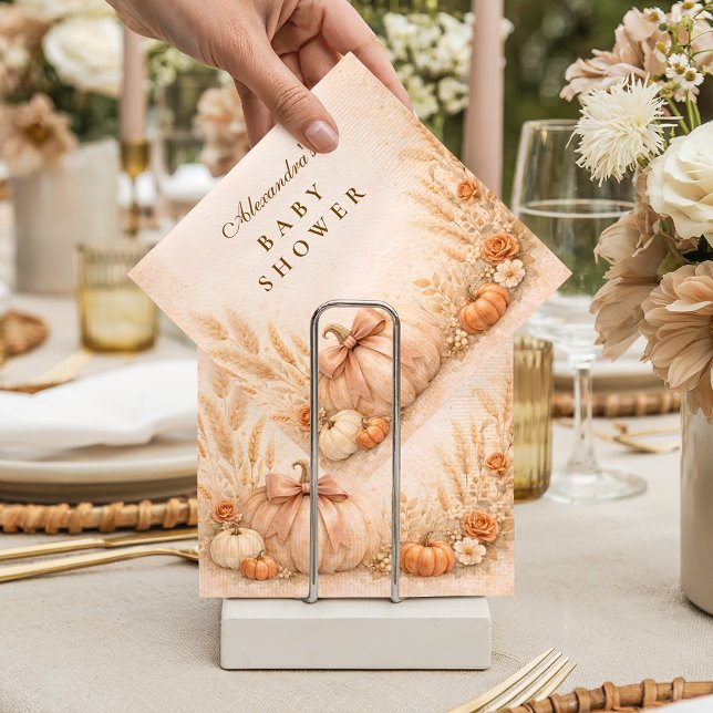 Serviette En Papier Fête de Bébé à la Citrouille Coquette (Créateur téléchargé)