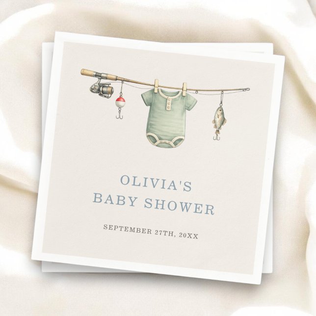 Serviette En Papier Fête de Bébé à la Lessive Petit Pêcheur (Créateur téléchargé)