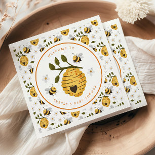 Serviette En Papier Fête de bébé abeille bourdon rucher Marguerite