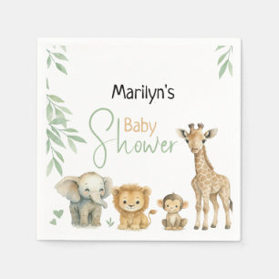 Serviette En Papier Fête de Bébé Animaux de Bébé Mignons