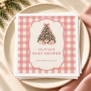 Serviette En Papier Fête de Bébé Arc-en-ciel de Noël avec un Petit Rub