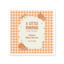 Fête de bébé automne Gingham Un Petit Citrouille